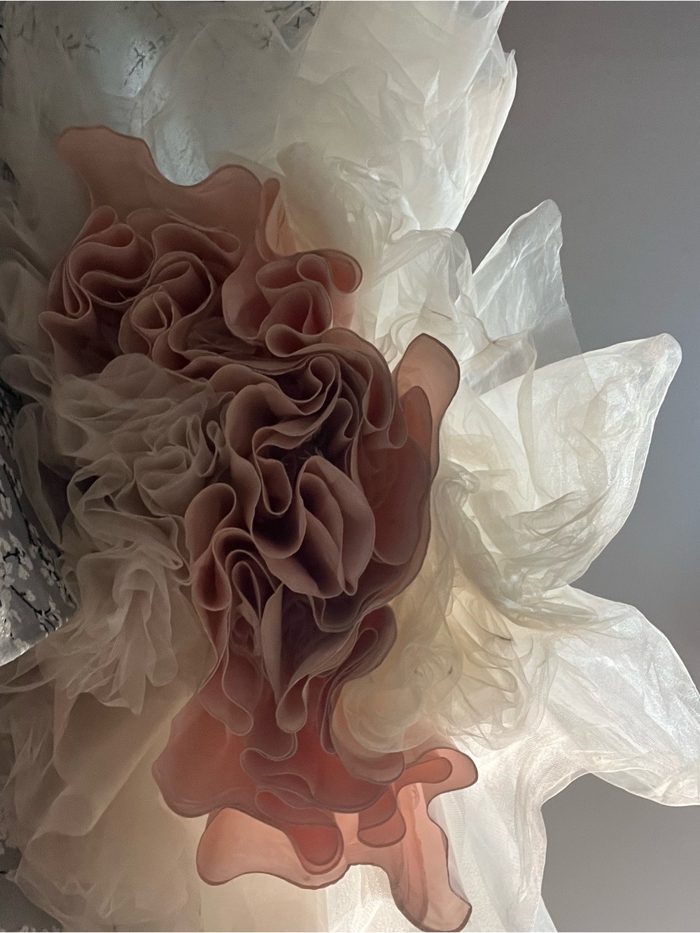 BED|STU Pink Lace Bodice Cream Tulle Heart-Back Flower Girl Dress - Picture 4 of 15